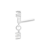 Silberner Push Fit Lotus Aufsatz für Bioplast Silberner Lotus Aufsatz für Push Fit aus Metall mit kristallklarem Stein, seitliche Ansicht