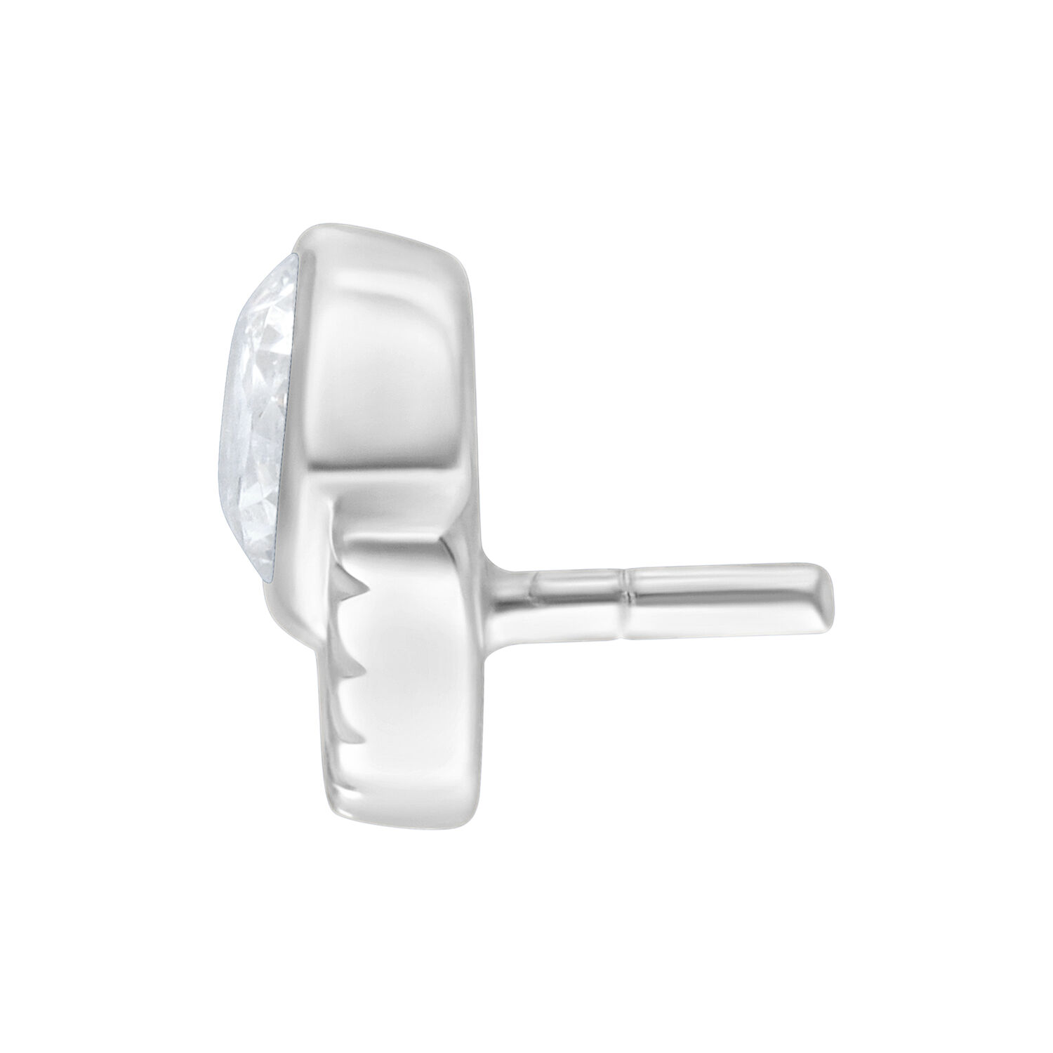 Push Fit Arinna Aufsatz Silber 6mm Silberner Push Fit Arinna Aufsatz mit flachem Design auf weißem Hintergrund