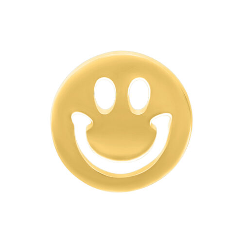 Goldener Smiley Aufsatz für Push Fit auf weißem Hintergrund