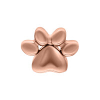 Roségoldener Push Fit Little Paw Aufsatz Roségoldener Pfotenaufsatz aus Titan auf weißem Hintergrund