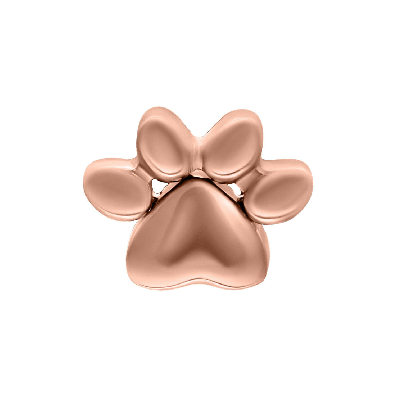 Roségoldener Push Fit Little Paw Aufsatz Roségoldener Pfotenaufsatz aus Titan auf weißem Hintergrund