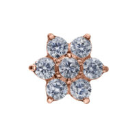 Roségold Kristall Blume Push Fit Aufsatz Roségoldener Push Fit Aufsatz in Form einer Blume mit klaren Kristallen