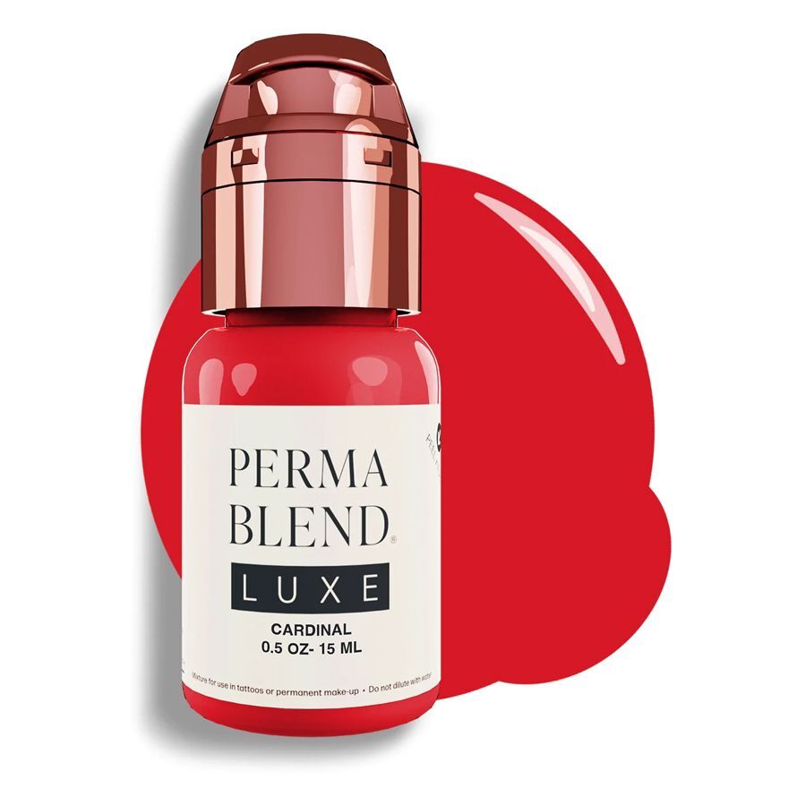 Flasche Perma Blend PMU Tinte in Kardinal auf weißem Hintergrund
