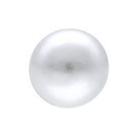 Synthetische Perle für Piercing, 3mm Weiße synthetische Perle mit glatter Oberfläche auf weißem Hintergrund