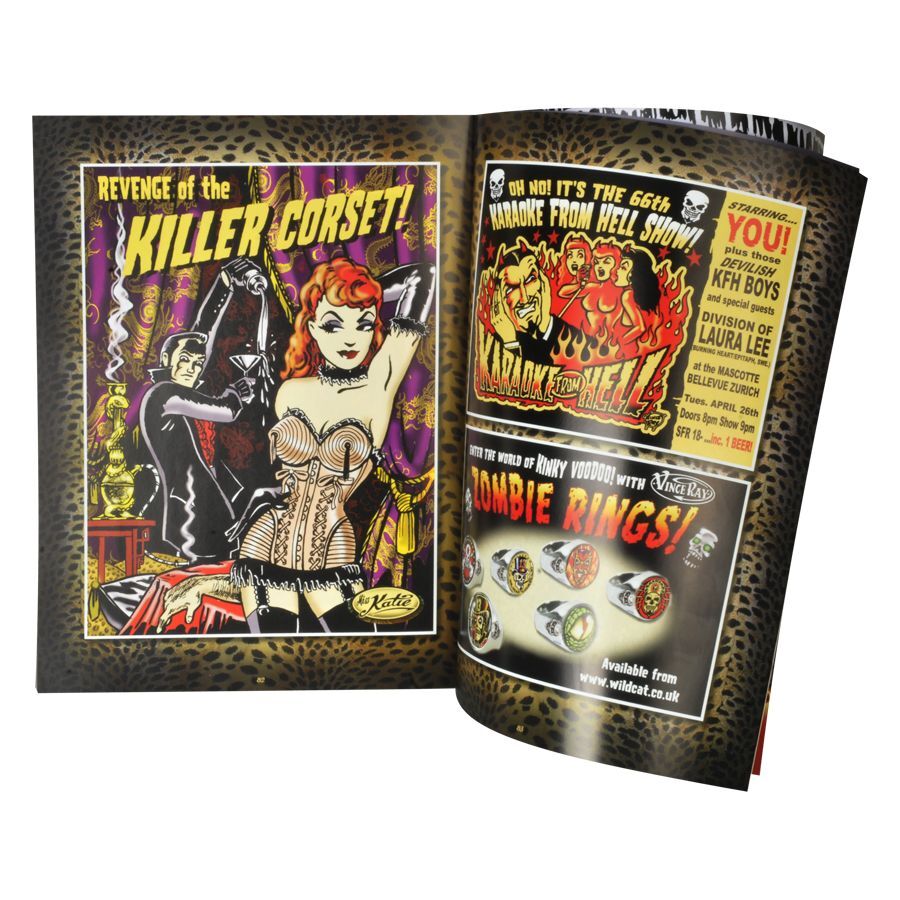 Vince Ray Comic Heft mit Voodoo-Design Offenes Comic-Heft mit buntem Voodoo-Motiv und Illustrationen von Vince Ray