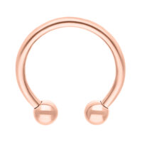 Roségold Titan Circular Barbell Circular Barbell aus roségoldenem Titan auf weißem Hintergrund