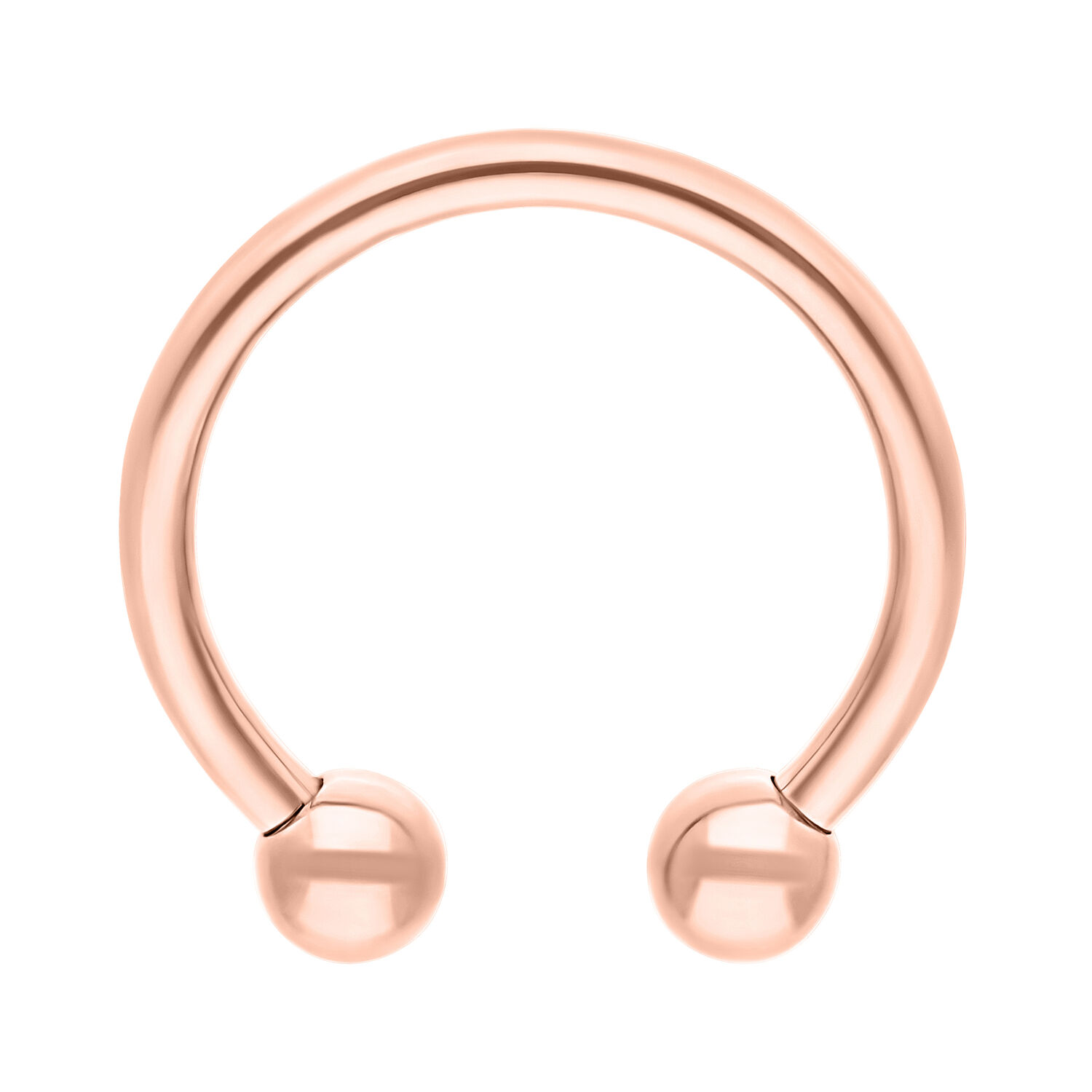Roségold Titan Circular Barbell Circular Barbell aus roségoldenem Titan auf weißem Hintergrund