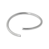 Silberner Continuous Ring, Chirurgenstahl Silberner Continuous Ring aus Chirurgenstahl 316L auf weißem Hintergrund