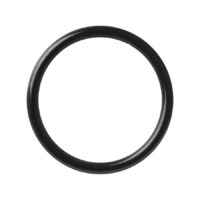 Schwarzer Continuous Piercing Ring aus Stahl Schwarzer, nahtloser Piercingring aus Chirurgenstahl auf weißem Hintergrund