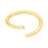 Goldener Chirurgenstahl Ring 0,8 mm Goldener nahtloser Ring aus Chirurgenstahl auf weißem Hintergrund