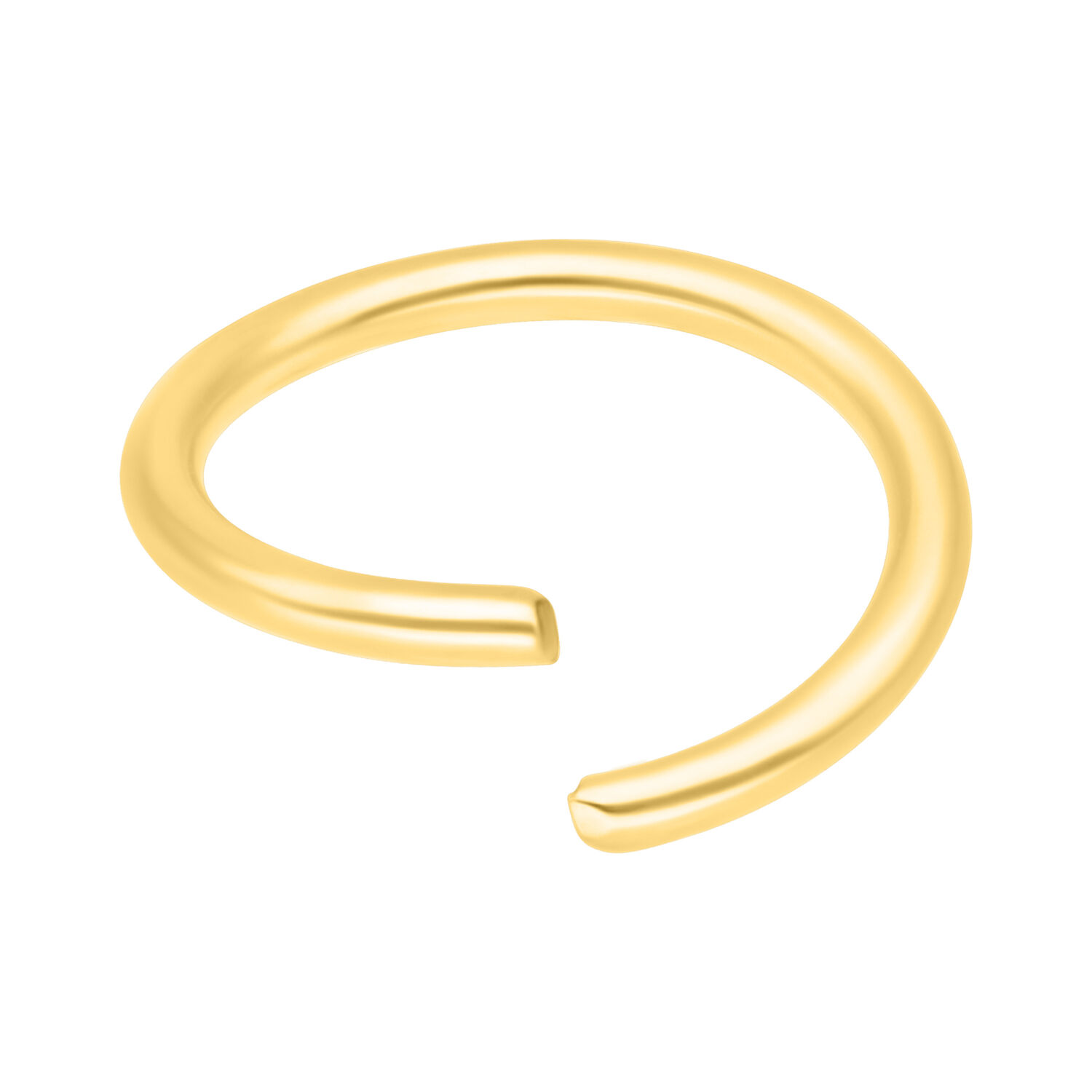 Goldener Chirurgenstahl Ring 0,8 mm Goldener nahtloser Ring aus Chirurgenstahl auf weißem Hintergrund