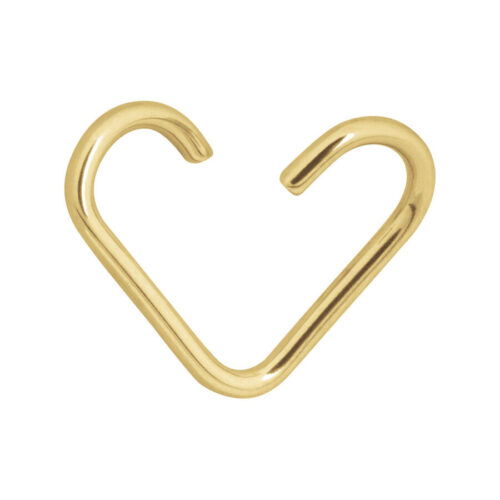 Goldener, nahtloser Herzring aus Chirurgenstahl auf weißem Hintergrund
