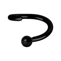 Schwarzer Piercing-Ring 0,8 mm Stärke Schwarzer Continuous Ball Closure Ring aus Chirurgenstahl mit Kugelverschluss