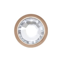Runder Piercingaufsatz aus Titan in Roségold mit kristallklarem Stein, 5,0 mm