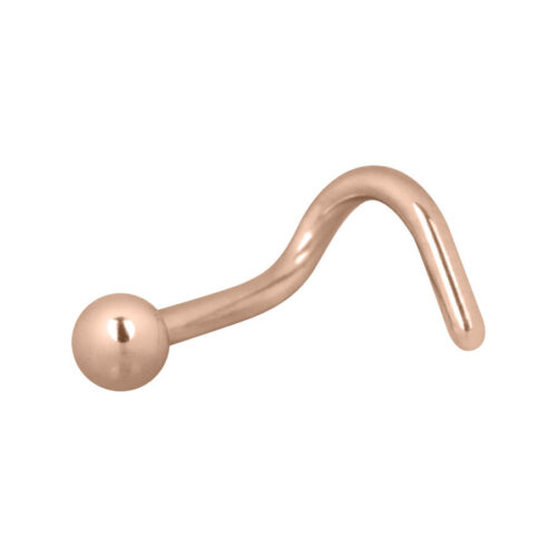 Nasenstecker mit Kugel in Roségold auf weißem Hintergrund