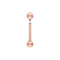 Roségoldener Mikro Barbell aus Titan, Außengewinde, weißer Hintergrund