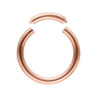 Roségoldener Segmentring, 1,6 mm Stärke Roségoldener Segmentring aus Titan mit 1,6 mm Stärke und 10 mm Innendurchmesser auf weißem Hintergrund