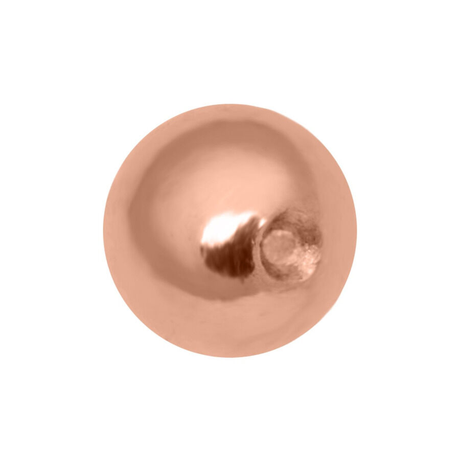 Roségoldener Clip in Ball aus Titan Roségoldener Clip in Ball aus Titan auf weißem Hintergrund