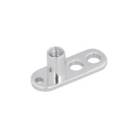 Silberner Titan Dermal Anchor mit 3 Löchern, glänzende Oberfläche