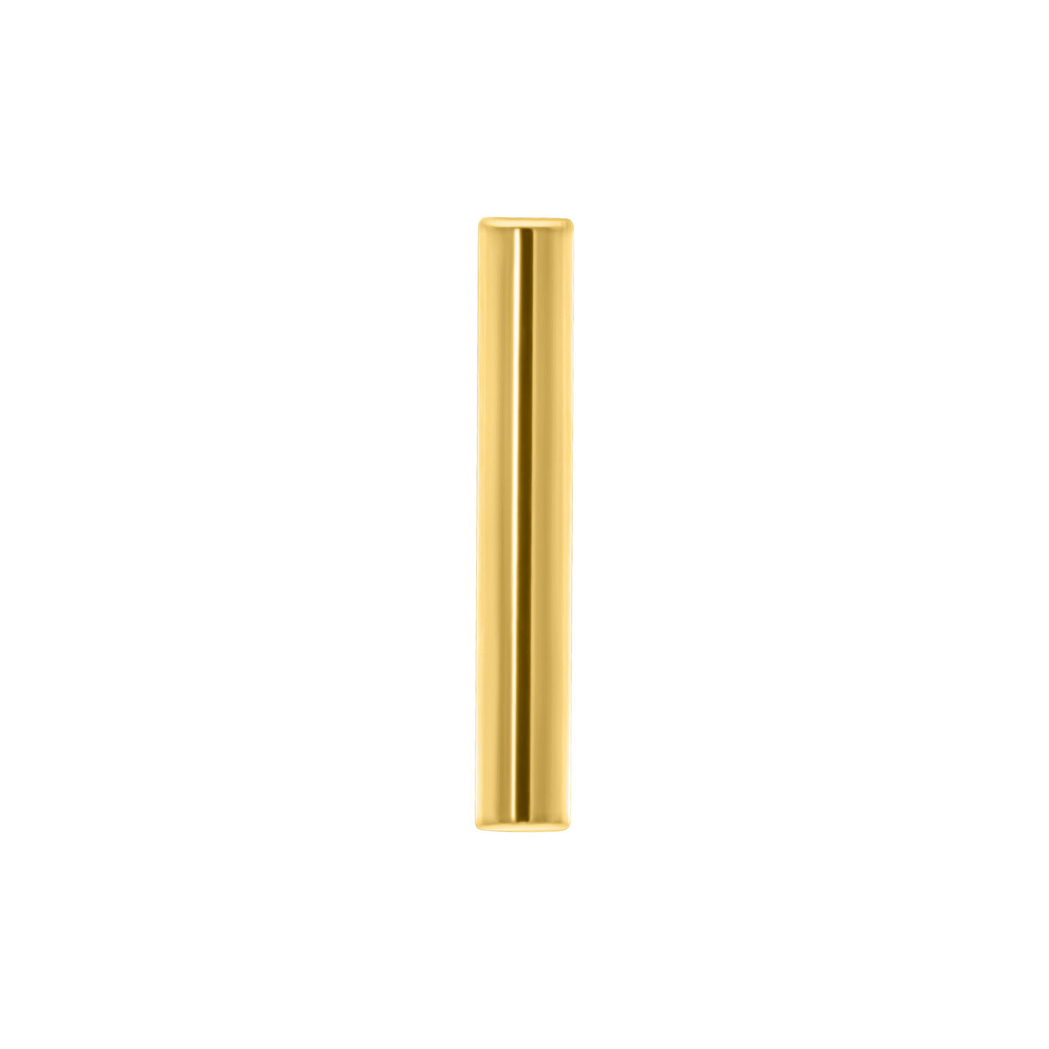 Goldenes Innengewinde-Stab Piercing 16mm Goldenes Piercing mit Innengewinde auf weißem Hintergrund, 16mm Länge