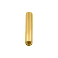 Goldfarbener Innengewinde-Stab 16 mm Goldener Stab mit Innengewinde, 16 mm Länge, auf weißem Hintergrund