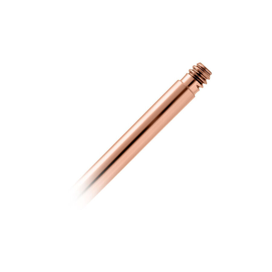 Roségold Titan Piercing Stab 16mm Gerader Titan-Piercingstab in Roségold mit Außengewinde, 16mm Länge