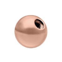 Roségoldener Titan Gewindeball 4mm Roségoldener Gewindeball aus Titan auf weißem Hintergrund
