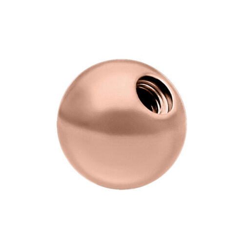 Roségoldener Gewindeball aus Titan auf weißem Hintergrund