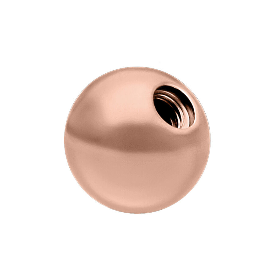 Roségoldener Titan Gewindeball 4mm Roségoldener Gewindeball aus Titan auf weißem Hintergrund