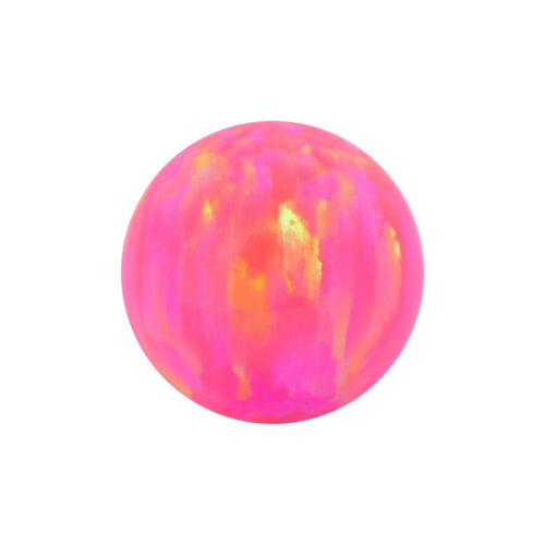 Runder synthetischer Opal Aufsatz in Light Hot Pink, Größe 3mm auf weißem Hintergrund