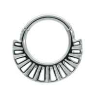 Ethno Clicker Silber Piercingring Silberner Ethno Clicker Piercingring aus Chirurgenstahl 316L