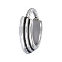 Konkaver Septum Clicker aus Chirurgenstahl Silberner Septum Clicker aus Chirurgenstahl mit konkaver Form auf weißem Hintergrund