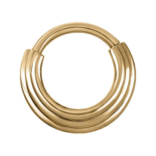 Goldener Septum Clicker mit 8,0 mm Innendurchmesser auf weißem Hintergrund