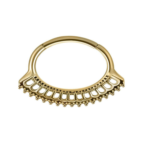 Goldener Septum Clicker aus Chirurgenstahl 316L mit verspieltem Design