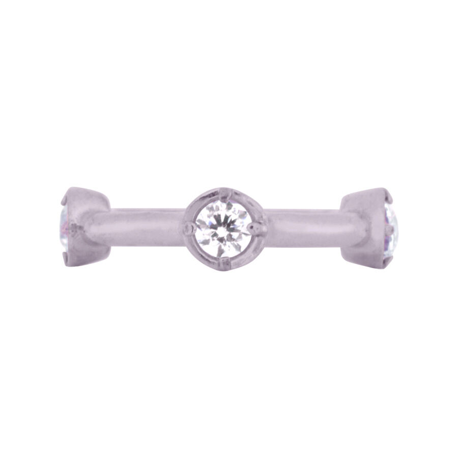 Silberner Hinged Crystal Clicker 1,2 mm Silberner Piercingring mit kristallklaren Steinen, 1,2 mm Stärke