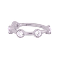 Silberner Hinged Crystal Clicker 1,2mm Silberner Clicker-Ring mit klaren Kristallen, 1,2mm Stärke, 10mm Durchmesser