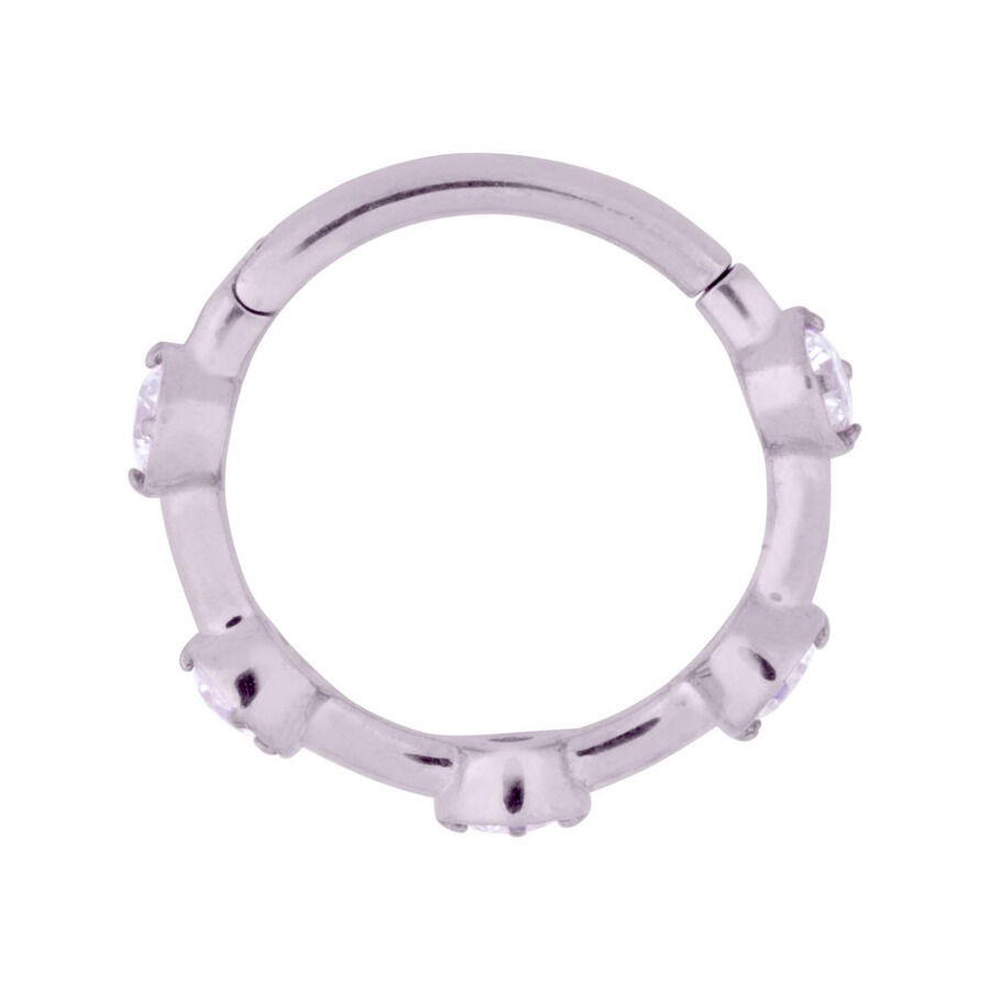 Silberner Hinged Crystal Clicker 10mm Silberner Piercing-Ring mit Kristallen, 10mm Innendurchmesser
