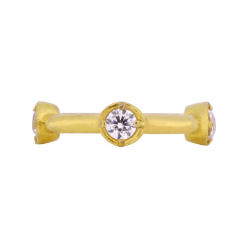 Goldener Hinged Clicker mit klarem Kristall, 8 mm Innendurchmesser