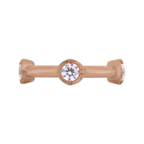 Roségoldener Hinged Crystal Clicker mit klarem Kristall, 1,2 mm Stärke