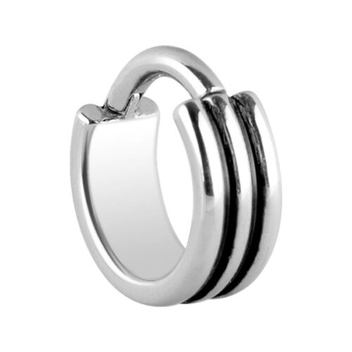 Silberner Triple Hinged Septum Clicker aus Chirurgenstahl 316L