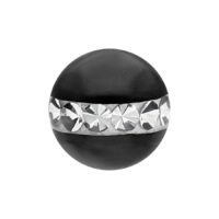 Schwarzer Piercing-Aufsatz mit Kristallen Schwarzer Piercing-Aufsatz aus Chirurgenstahl mit klaren Kristallen