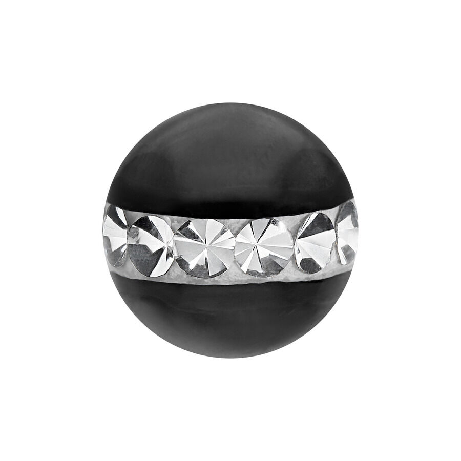 Schwarzer Piercing-Aufsatz mit Kristallen Schwarzer Piercing-Aufsatz aus Chirurgenstahl mit klaren Kristallen