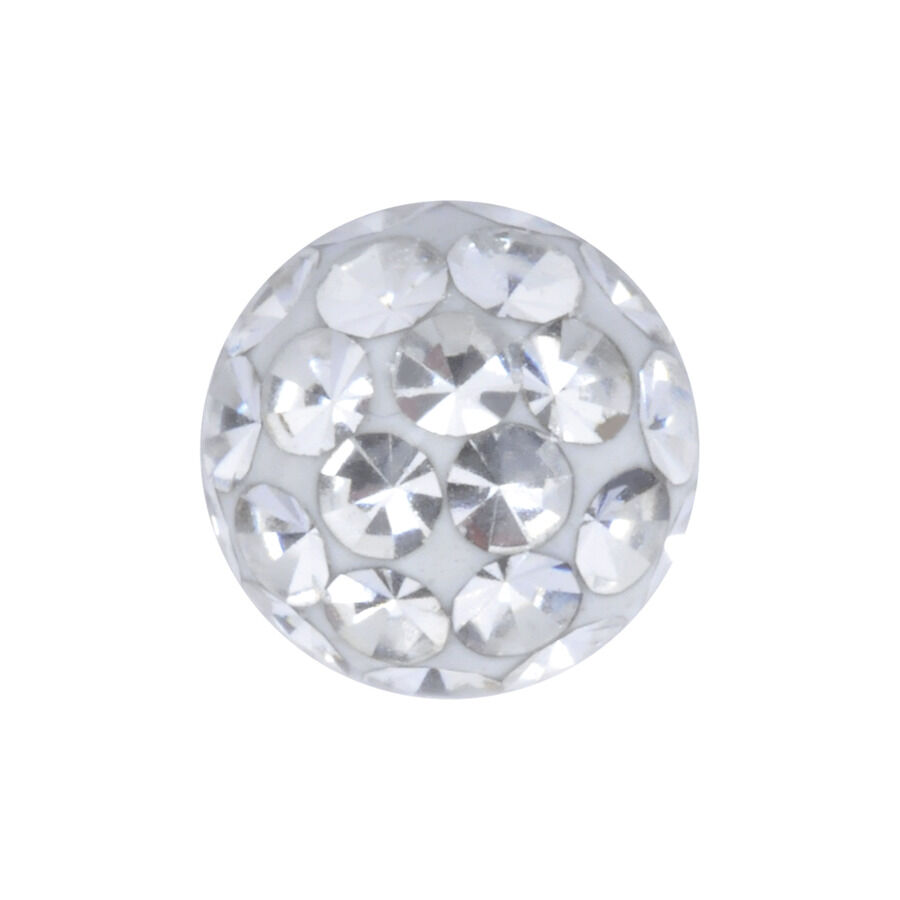 Kristallklarer Piercingaufsatz 1,6 mm Runder Piercingaufsatz aus Chirurgenstahl mit klaren Kristallen