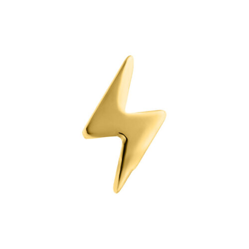 Goldener Blitz-förmiger Piercingaufsatz für Innengewinde, 0,8 mm