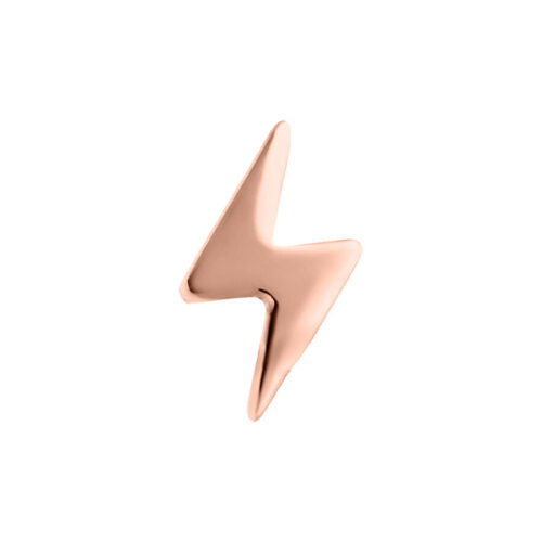 Roségoldener Blitz-Aufsatz aus Titan, 0,8 mm Gewinde, auf weißem Hintergrund
