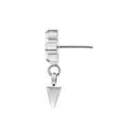 Silberfarbener Push Fit Crystal Spike Aufsatz Silberner Push Fit Aufsatz mit klarem Kristall und hängendem Spike
