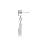 Silberner Crystal Drop Aufsatz für Piercings Silberner Piercing-Aufsatz mit klaren Kristall und Tropfenform auf weißem Hintergrund