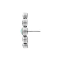 Silberner Titan Opal Aufsatz für Helix Silberner Push Fit Opal Aufsatz aus Titan mit klarem Kristall, Seitenansicht