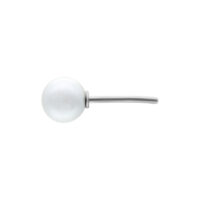 Push Fit Pearl Aufsatz in Silber Silberner Push Fit Pearl Aufsatz mit klarer Kristallkugel auf weißem Hintergrund