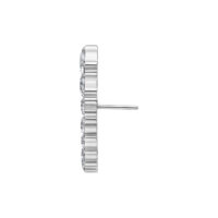 Silberner Crystal Bow Aufsatz Push Fit Silberfarbener Push Fit Aufsatz mit kristallklaren Steinen auf weißem Hintergrund